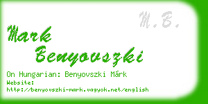 mark benyovszki business card